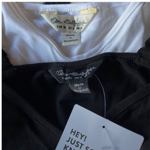 NWT Miss Selfridge Ruched Strap 2 Pair V Neck Crop Tops - Picture 8 of 8